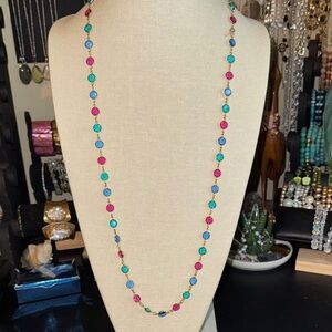 Swarovski Jewel Tone Crystal Bezel Link Necklace